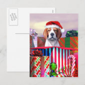 Kerstfeest in Beagle Feestdagenkaart (Voorkant / Achterkant)
