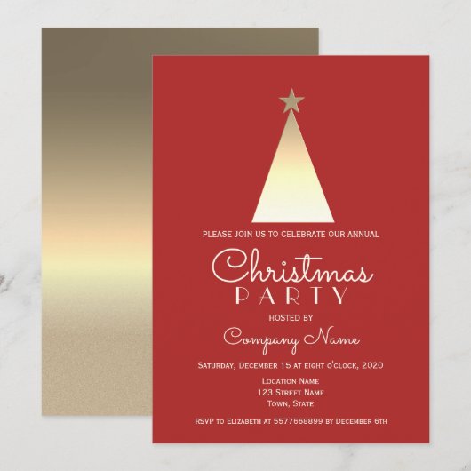 Kerstfeest in Bedrijfsrood Kaart (Voorkant / Achterkant)