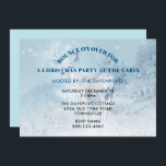 Kerstfeest in Cabin Wild Deer met Antler Kaart<br><div class="desc">Een kerstfeestelijke uitnodiging met een schilderachtig vakantiefoto. Een ijzige blauwe gefilterde achtergrond geeft deze foto een koude winter met een magisch gevoel. Een nobel hert met geweien staat op een heuvel met winterdenbomen op de achtergrond. Ideaal voor feestjes in de cabine of het huisje.</div>