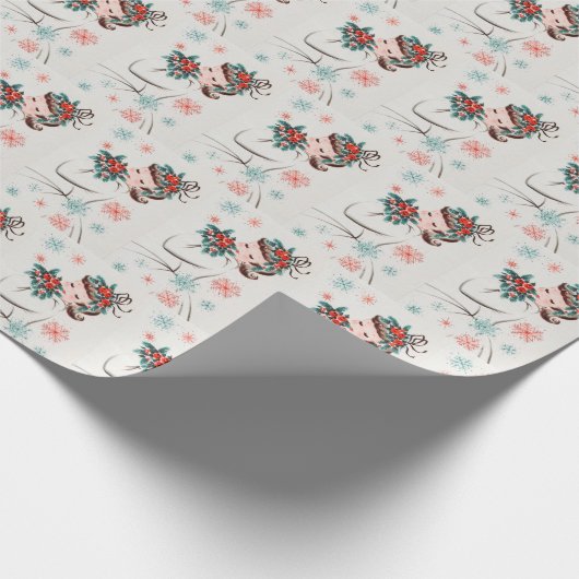 kerstfeest in de boog cadeaupapier (Hoek)