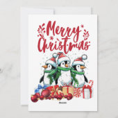 Kerstfeest in de pinguïn feestdagenkaart (Achterkant)