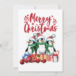 Kerstfeest in de pinguïn feestdagenkaart