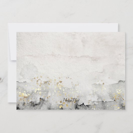 Kerstfeest in de Rustige Waterverf Boom Kaart (Achterkant)