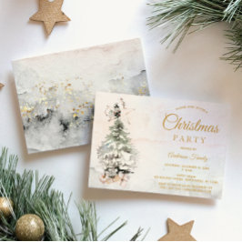 Kerstfeest in de Rustige Waterverf Boom Kaart