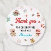 Kerstfeest in de winter bedankjes labels (Voorkant)