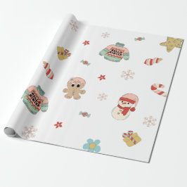 Kerstfeest in de winter cadeaupapier