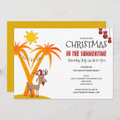 Kerstfeest in de zomertijd-feestje kaart (Voorkant / Achterkant)