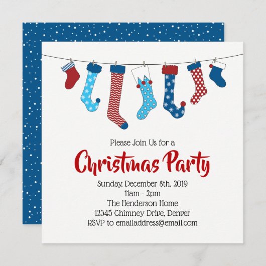 Kerstfeest in feestdag kaart (Voorkant / Achterkant)