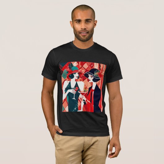 Kerstfeest in Flapper-stijl T-shirt (Voorkant volledig)