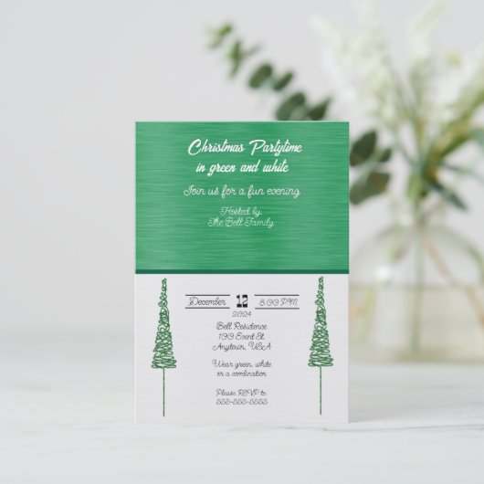 Kerstfeest in groen en wit kaart (Staand voorkant)