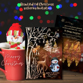 Kerstfeest in het betoverde bos folie uitnodiging