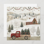 Kerstfeest in het Boerderij Feestdagenkaart (Voorkant / Achterkant)