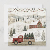 Kerstfeest in het Boerderij Feestdagenkaart (Voorkant)