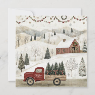  Kerstfeest in het Boerderij Feestdagenkaart