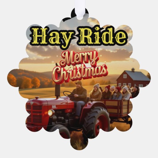 Kerstfeest in het Boerderij Ornament Kaart (Achterkant)