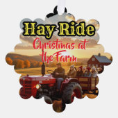 Kerstfeest in het Boerderij Ornament Kaart (Voorkant)