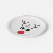 Kerstfeest in het Kind van Cute Reindeer Face Papieren Bordje (Gekanteld)