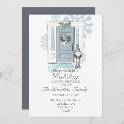 Kerstfeest in het Open House Kaart (Voorkant / Achterkant)