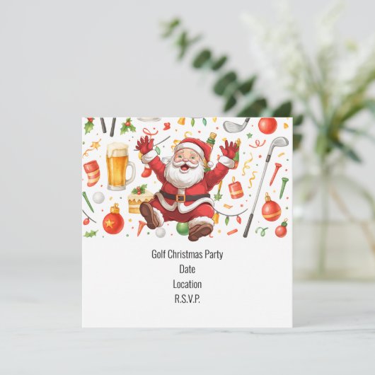 Kerstfeest in het thema van de kerstman kaart (Staand voorkant)