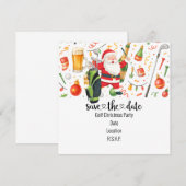 Kerstfeest in het thema van de kerstman save the date (Voorkant / Achterkant)