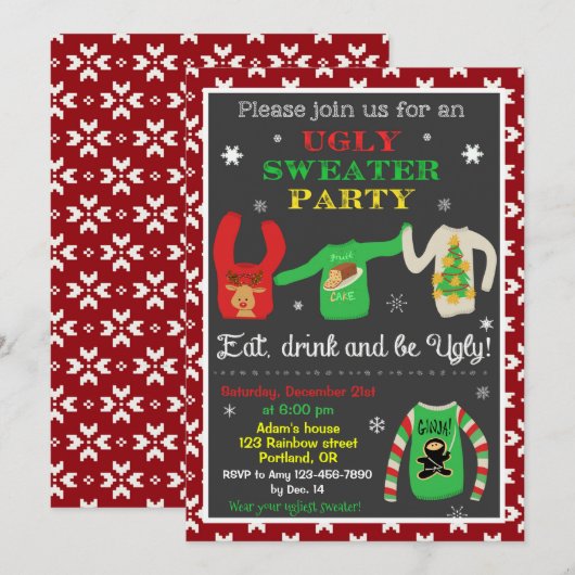 Kerstfeest in het zweet kaart (Voorkant / Achterkant)