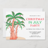 Kerstfeest In Juli Feest Palmboom Kaart (Voorkant)