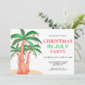 Kerstfeest In Juli Feest Palmboom Kaart (Staand voorkant)