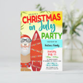 Kerstfeest In Juli Feest Uitnodiging (Staand voorkant)