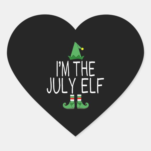 Kerstfeest in juli grappig hart sticker (Voorkant)