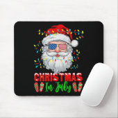 Kerstfeest in juli Kerstman Patriottisch Kerstsom Muismat (Met muis)