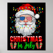 Kerstfeest in juli Kerstman Patriottisch Kerstsom Poster (Voorkant)