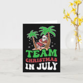 Kerstfeest in juli Santa Summer Sarcastic Humo Kaart (Gele Bloem)