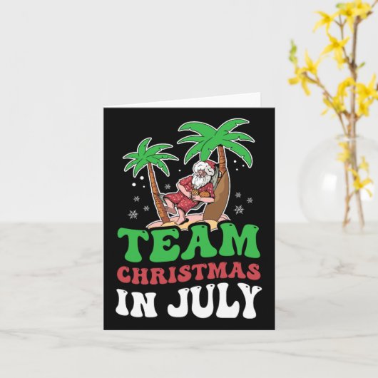 Kerstfeest in juli Santa Summer Sarcastic Humo Kaart (Gele Bloem)