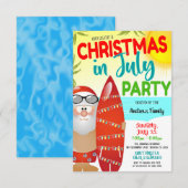 Kerstfeest In Juli Verjaardagsuitnodiging Kaart (Voorkant / Achterkant)