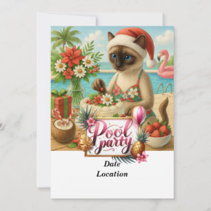 Kerstfeest in juli voor kattenliefhebbers kaart