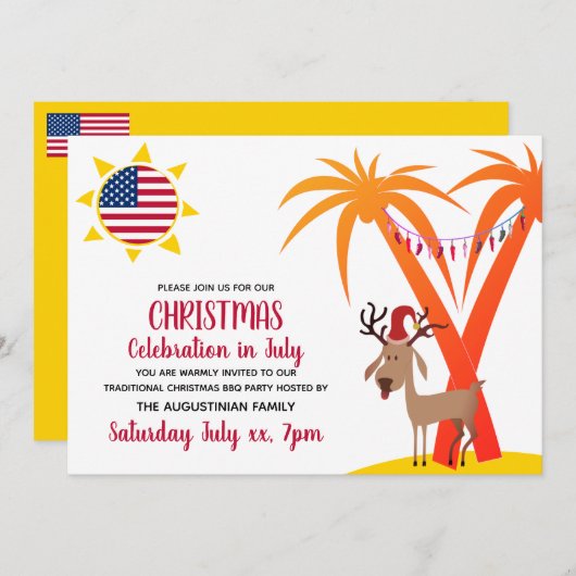KERSTFEEST IN JULI VS BBQ PARTY KAART (Voorkant / Achterkant)