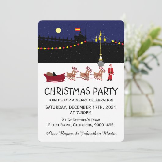 Kerstfeest in Madrid Kaart (Staand voorkant)