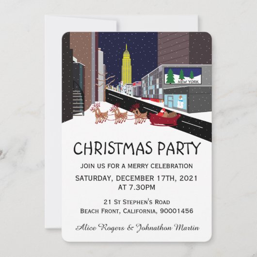 Kerstfeest in New York Kaart (Voorkant)