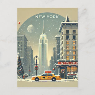 kerstfeest in new york   Vrijheidsbeeld vakantie Briefkaart