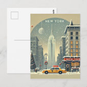 kerstfeest in new york | Vrijheidsbeeld vakantie Briefkaart (Voorkant / Achterkant)