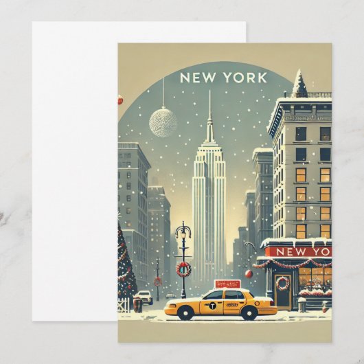 kerstfeest in new york | Vrijheidsbeeld vakantie Kaart (Voorkant / Achterkant)