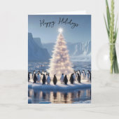 Kerstfeest in Penguin Feestdagen Kaart (Voorkant)