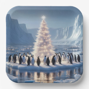 Kerstfeest in Penguin Papieren Bordje