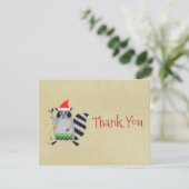 Kerstfeest in Santa Hat Dank je wel Kaart (Staand voorkant)