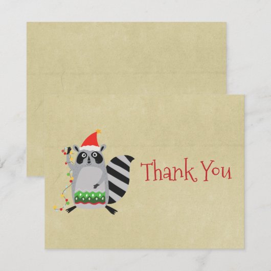 Kerstfeest in Santa Hat Dank je wel Kaart (Voorkant / Achterkant)