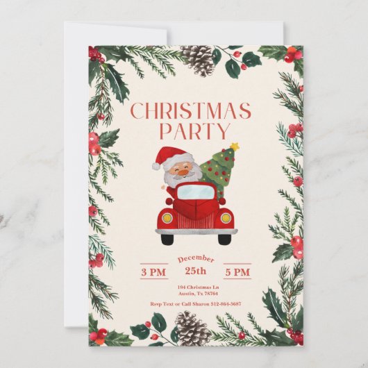 Kerstfeest in Santa Merry Kaart (Voorkant)