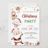 Kerstfeest in Santa Snowman Kaart (Voorkant)