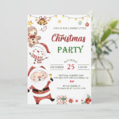 Kerstfeest in Santa Snowman Kaart (Staand voorkant)