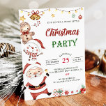 Kerstfeest in Santa Snowman Kaart<br><div class="desc">Kerstman Snowman Kerstfeest uitnodiging</div>