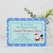 Kerstfeest in Santa Snowman Kaart (Staand voorkant)